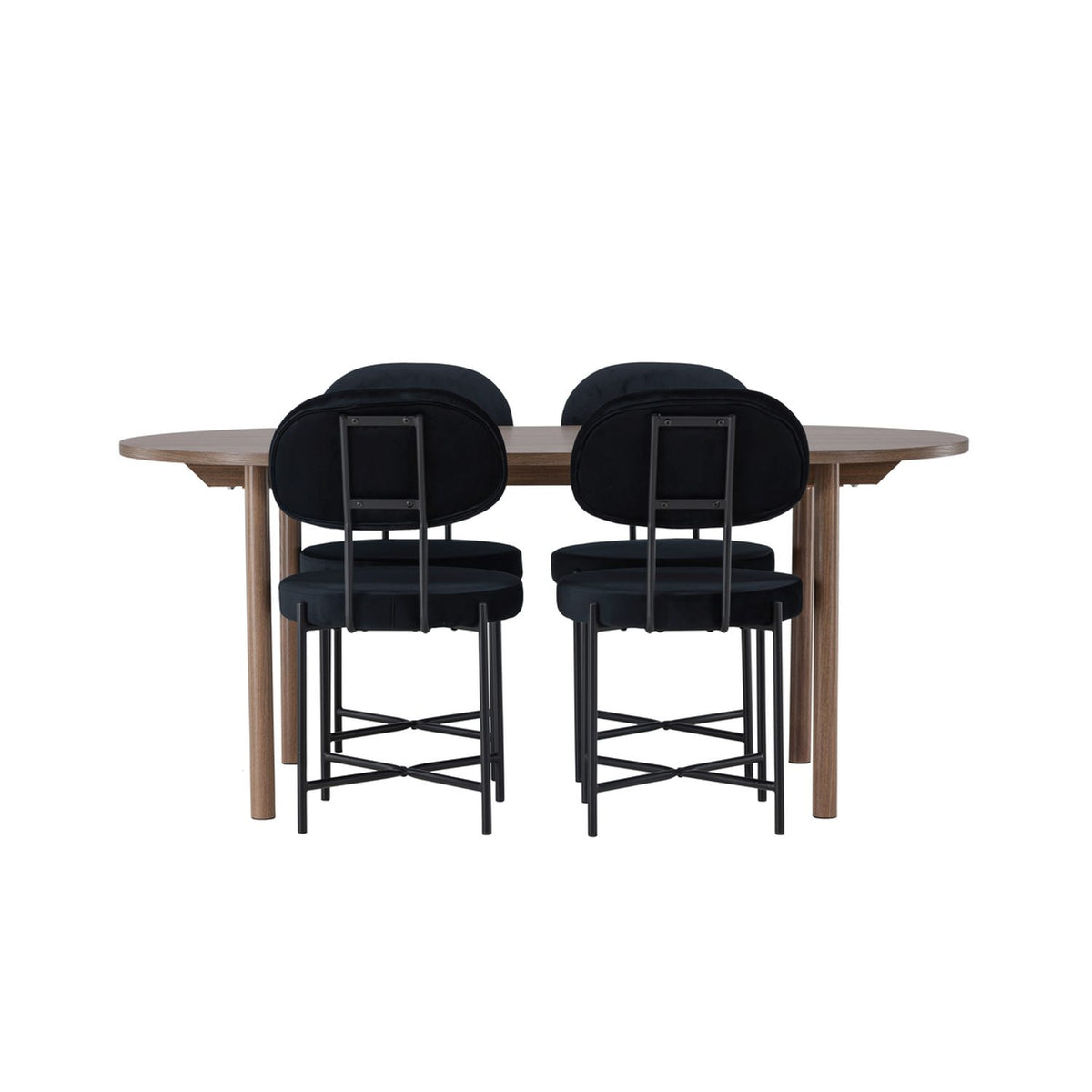 Andy, Stella Oval matgrupp Svart, Natur, 180 x 90