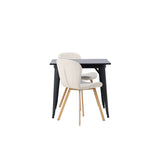 Tempe, Lilja Rektangulär matgrupp Beige, Natur, Svart, 80 x 80