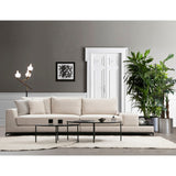 Ghent med sidobord (320 x 102 x 84 cm) Beige 4-sits soffa