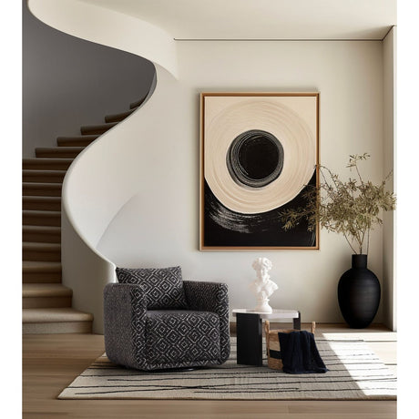 Nora svart / vit (75 x 70 x 80 cm) Öronlappsfåtölj