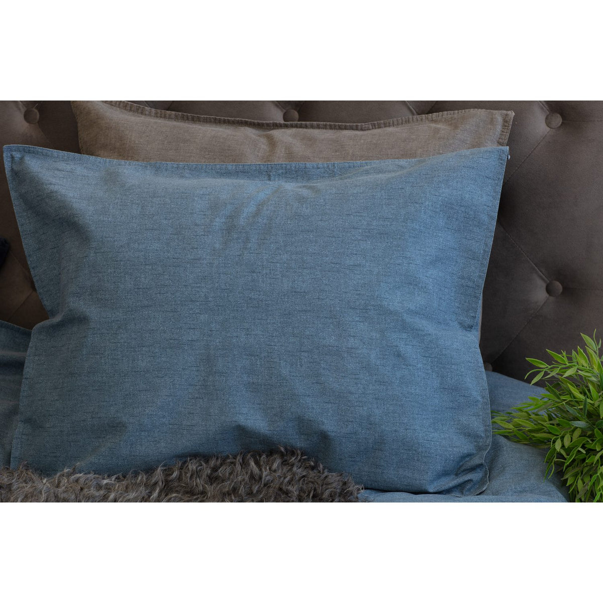 2-Dels Set Washed Påslakanset Enkelsäng Marinblå