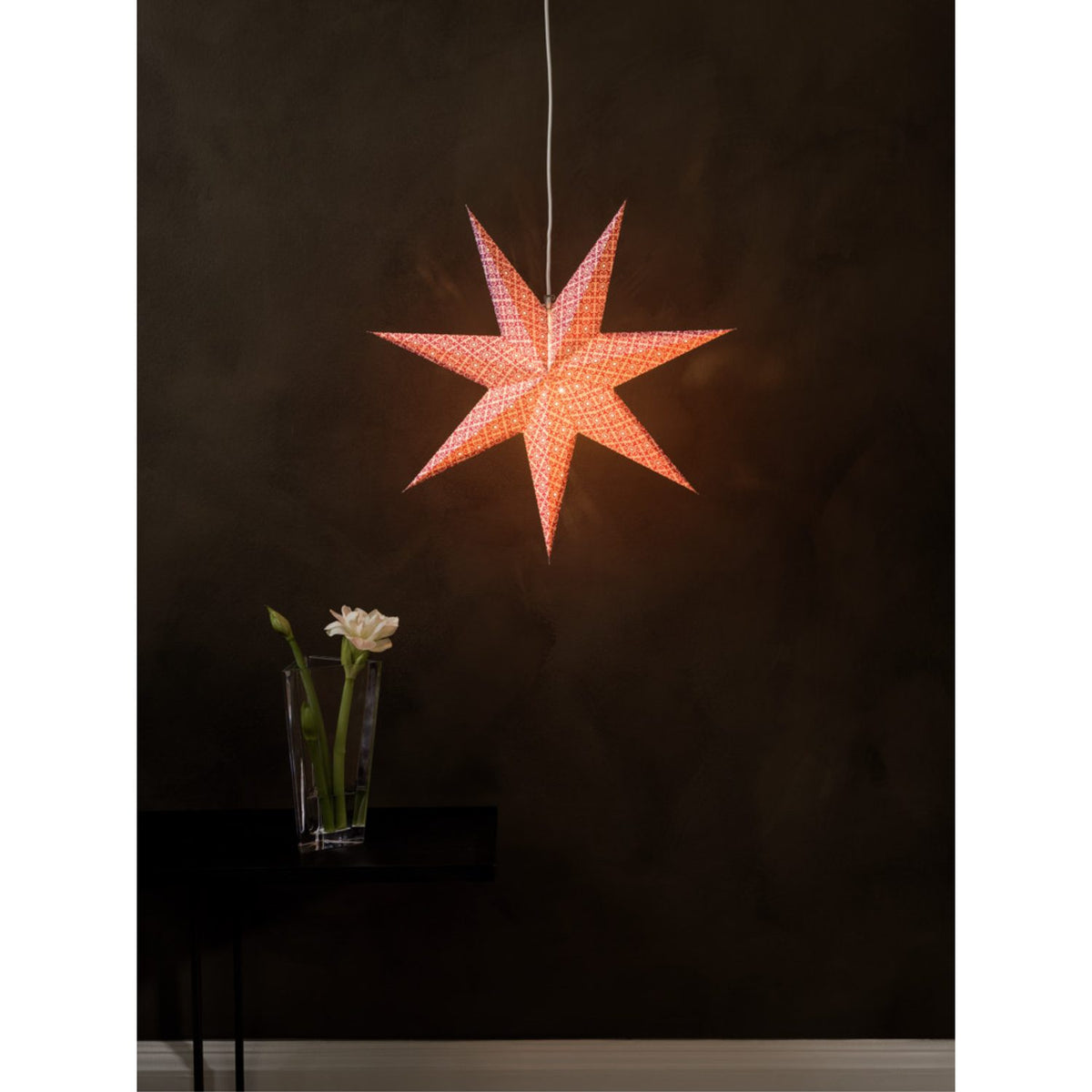 Hängande Papper Mönstrad Julstjärna Inne Lila, 60 cm