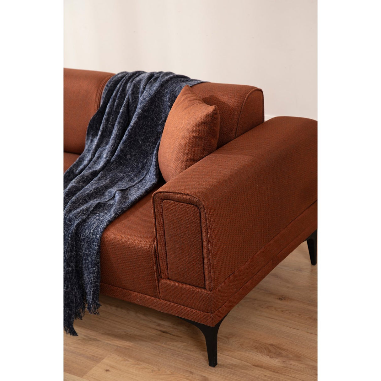 Hanoi (250-140 x 85 x 77 cm) Hörnsoffa-bäddsoffa Kakelröd, Vänster