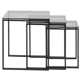 Katrine Satsbord Glas-top 55x50x50 cm Krom/Klar
