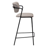 Zed Barstol Cashmere bouclé, Black Metal