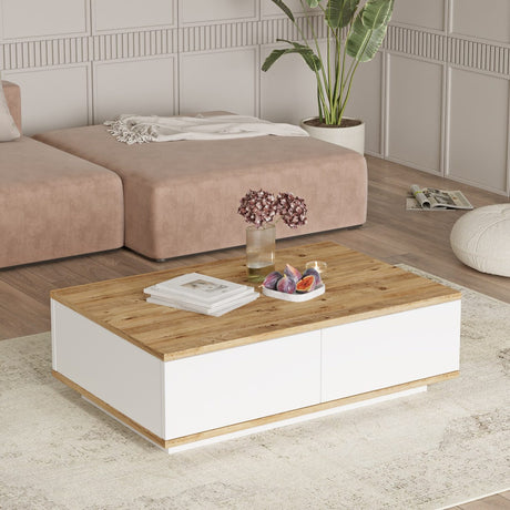 Bissau (90 x 28,6 x 60 cm) Soffbord Atlantisk furu vit