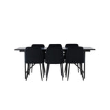 Astrid, Night Rektangulär matgrupp Svart, Svart, 200 x 90