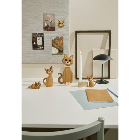 Magnet Lucky Katt Dekoration Ek/Lönn, 6 cm