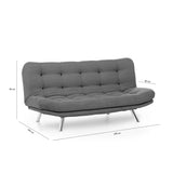 Toulouse bäddsoffa (200 x 95 x 105 cm) Grå 3-sitssoffbädd