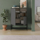 Amira (90 x 125 x 40 cm) Sideboard Antracitträ Svart Svart