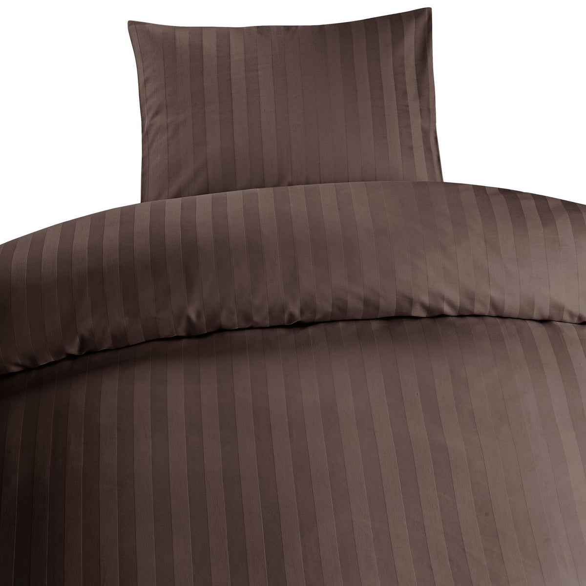 2-Dels Set Satin Påslakanset Enkelsäng Brun