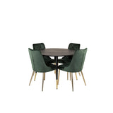 Dipp, Velvet Deluxe Rund matgrupp Guld,Grön, Svart, Guld, ⌀115
