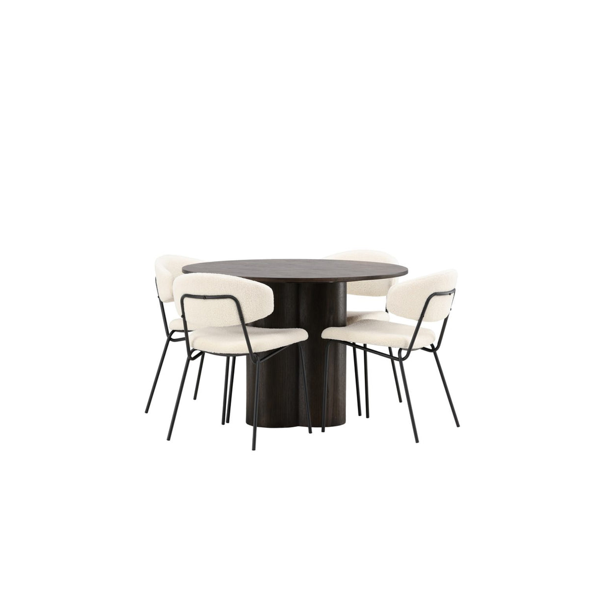 Olivia, Chico Rund matgrupp Vit, Mocka, 4st