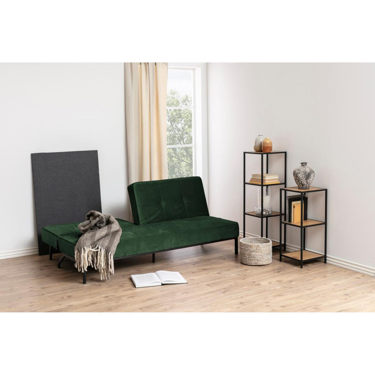 Perugia Bäddsoffa 87x198x95 cm Vic tyg Skogsgrön