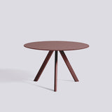 CPH 20 Ø120 × H73 cm Matbord Burgundy – linoleum, Bordeaux – massiv ek med vattenbaserad lack