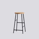 Cornet 65 cm Barpall oljad massiv ek, Soft black – pulverlackerat stål