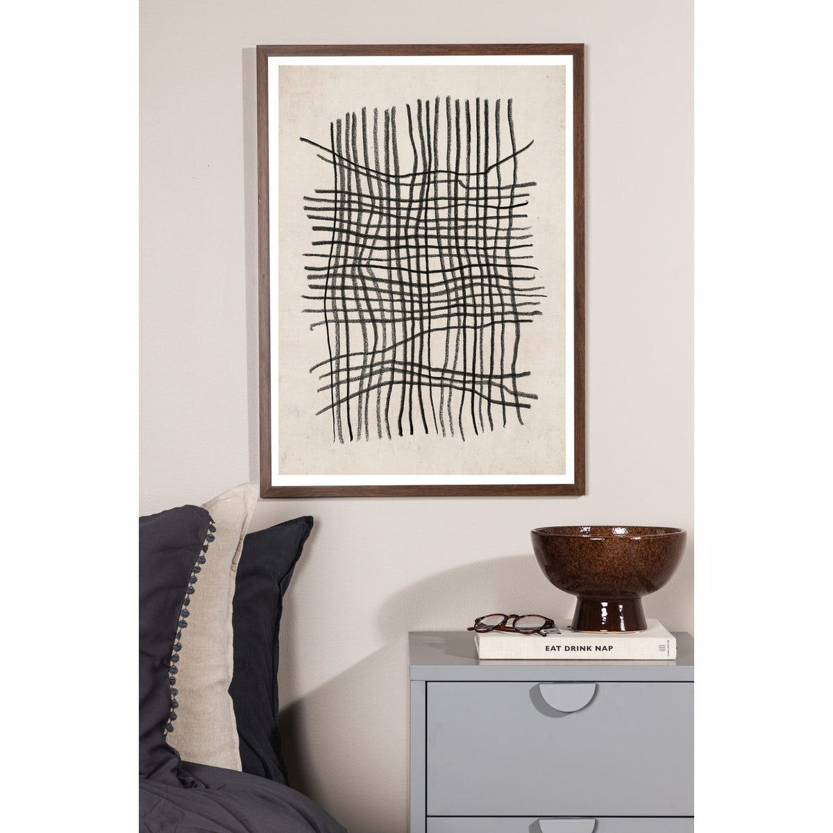 Linjekonst Poster Beige, 70 x 100 cm