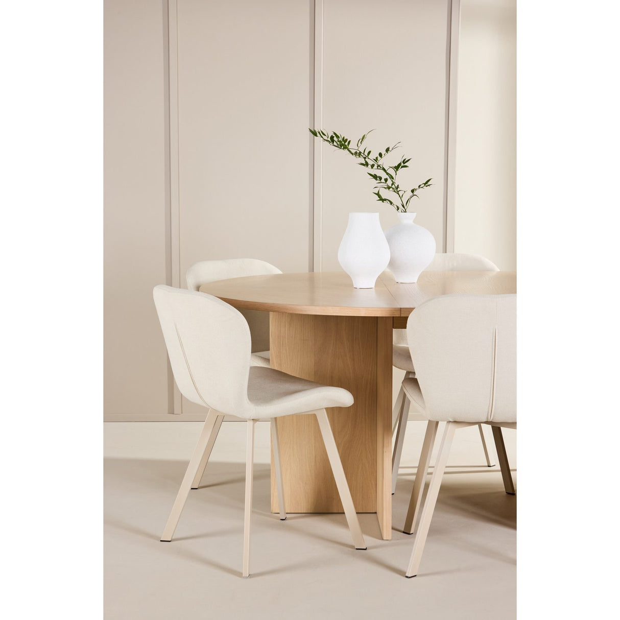 Strada, Lilja Oval matgrupp Beige, Vitpigmenterad, ⌀120