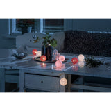 10 Garnbollar 6cm LED Ljusslinga Inomhus Vit/röd/rosa