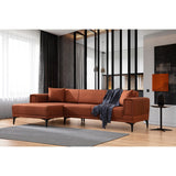 Hanoi (250-140 x 85 x 77 cm) Hörnsoffa-bäddsoffa Kakelröd, Vänster