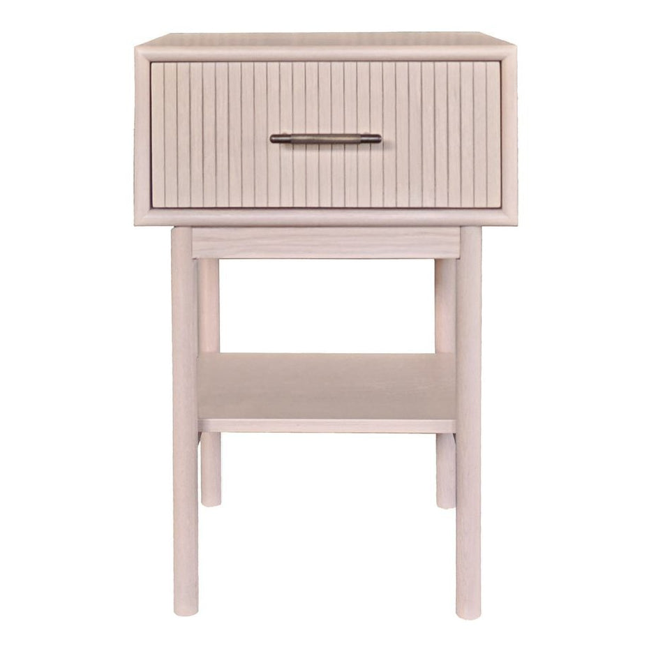 Lyon Sängbord 1 låda Vitpigmenterad ek, 66 cm