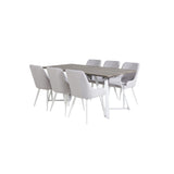 Marina, Plaza Rektangulär matgrupp Grå,Vit, Grå,Vit, 180 x 90