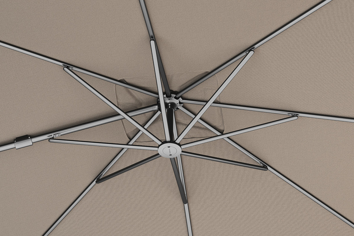 Nexus T2 Frihängande Parasoll 300x300 Anthracite / Havana