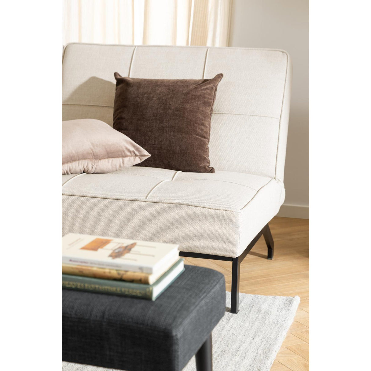Perugia Bäddsoffa 87x198x95 cm Basel tyg Beige