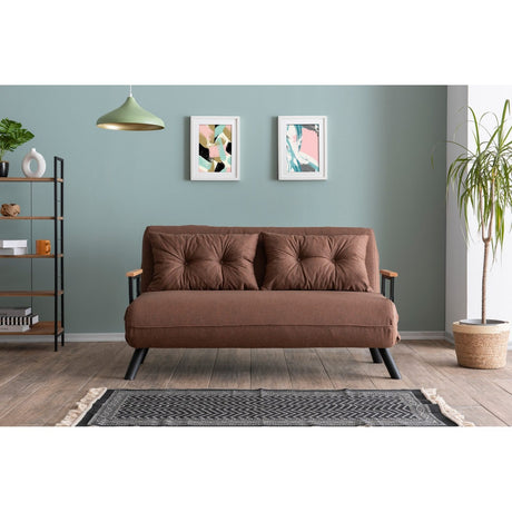 Apia 2-sits (25 x 134 x 121 cm) 2-sits bäddsoffa Ljusbrun