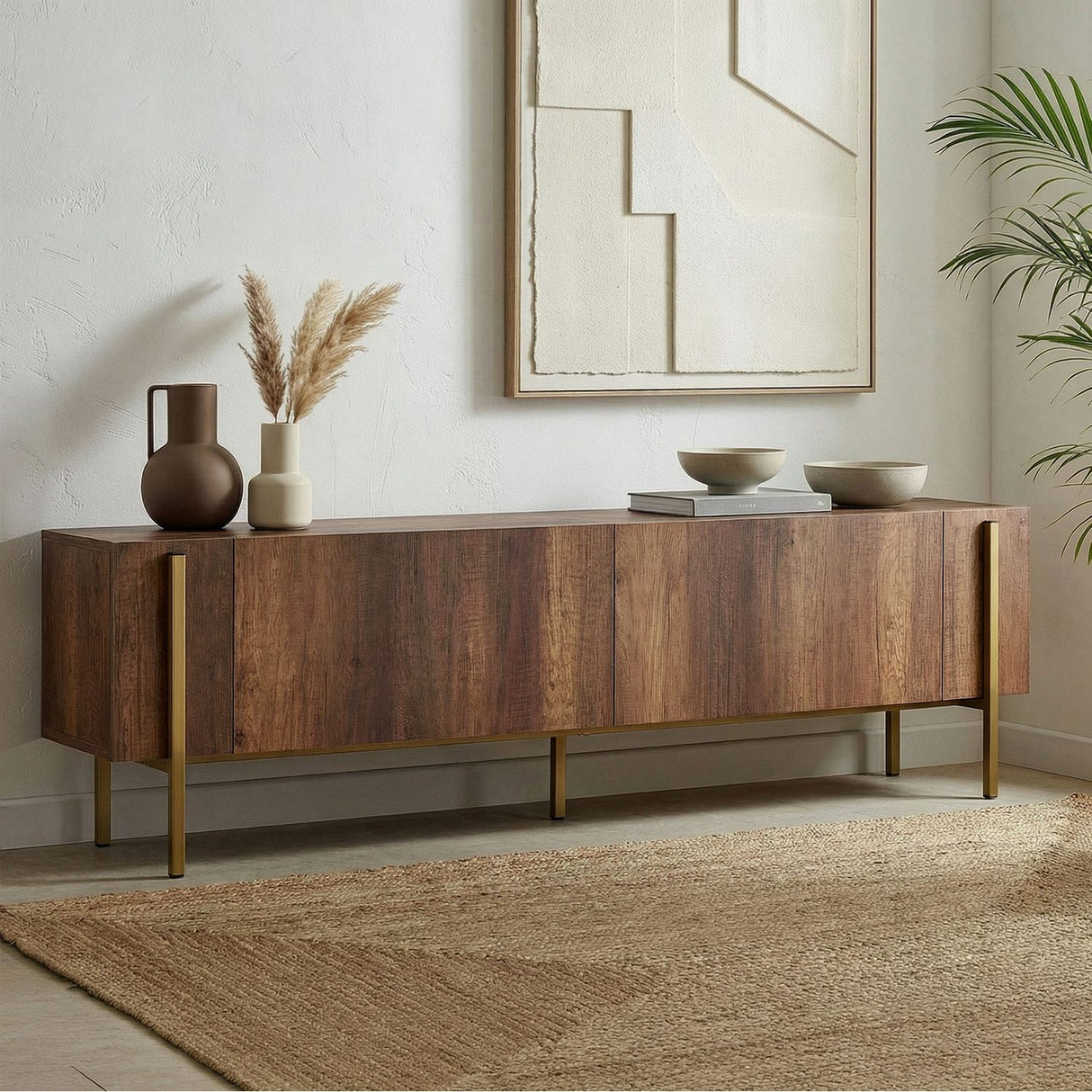 Carlito TV-bänk Walnut Gold