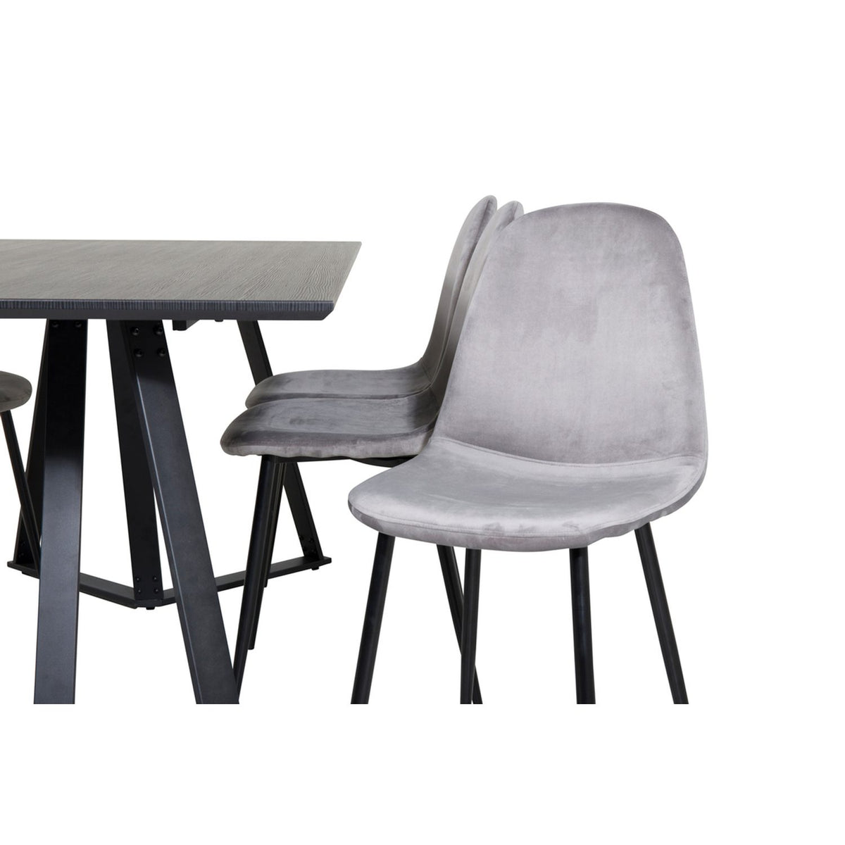 Marina, Polar Rektangulär matgrupp Svart,Grå, Svart, 180 x 90