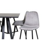 Marina, Polar Rektangulär matgrupp Svart,Grå, Svart, 180 x 90