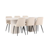 Narvik, Night Oval matgrupp Beige, Svart, Beige, 200 x 100
