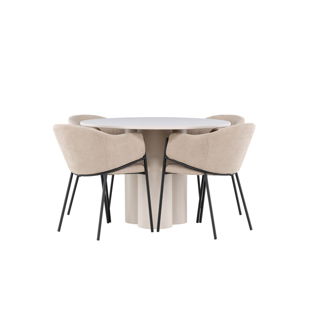 Olivia, Evelina Rund matgrupp Beige,Svart, Beige, ⌀110