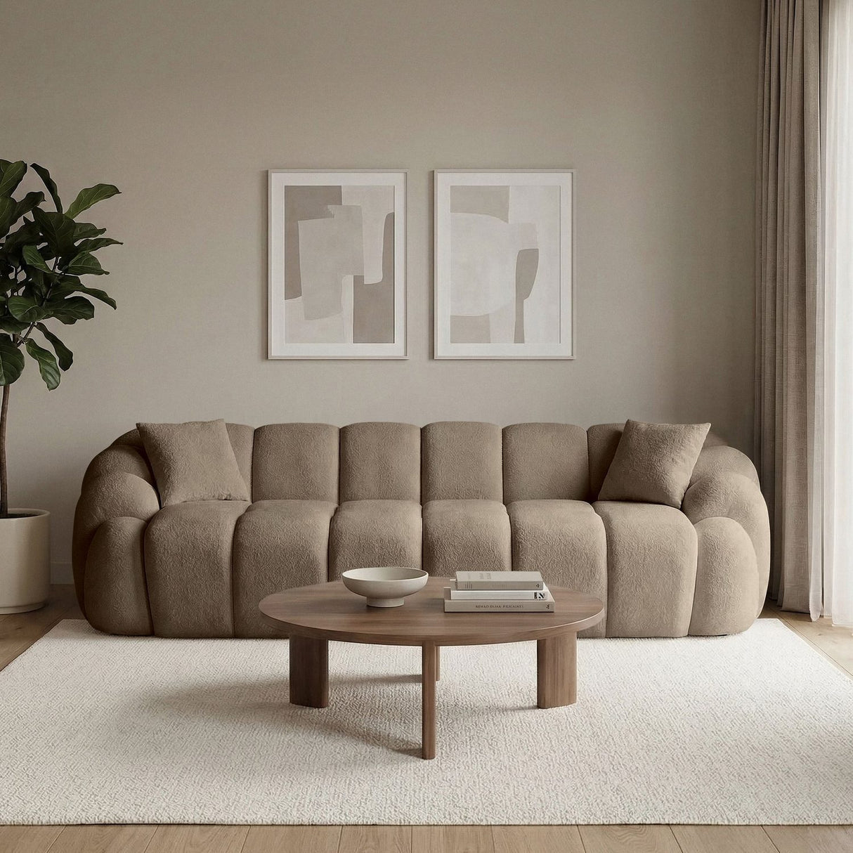 Octavio (268 x 70 x 80 cm) 4-sits soffa Brun