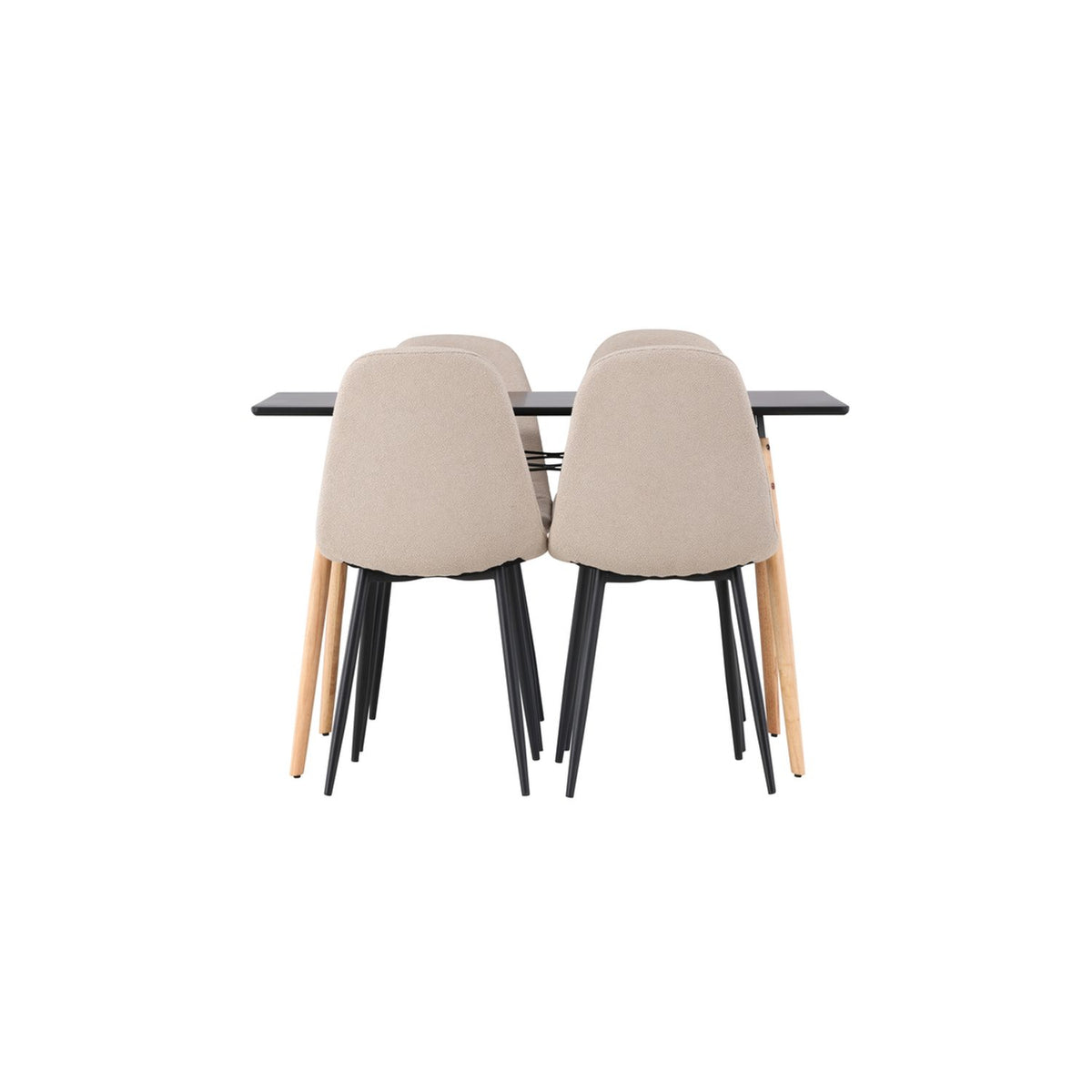 Danburi, Polar Rektangulär matgrupp Beige,Svart, Svart,Natur, 120 x 60