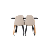 Danburi, Polar Rektangulär matgrupp Beige,Svart, Svart,Natur, 120 x 60