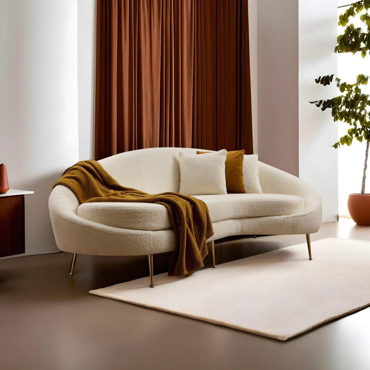 Luanda (255 x 85 x 120 cm) 3-sitssoffa Creme