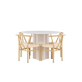 Olivia, Alfons Rund matgrupp Natur, Beige, ⌀110