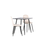 Polar, Polar Rektangulär matgrupp Beige, svart, Svart, 75 x 75