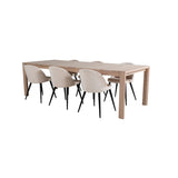 Slider, Velvet Rektangulär matgrupp Beige,Svart, Vitlaserad, 170 x 95