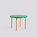Two-Colour Ø105 × H74 cm Matbord Green mint, Ochre – pulverlackerat stål