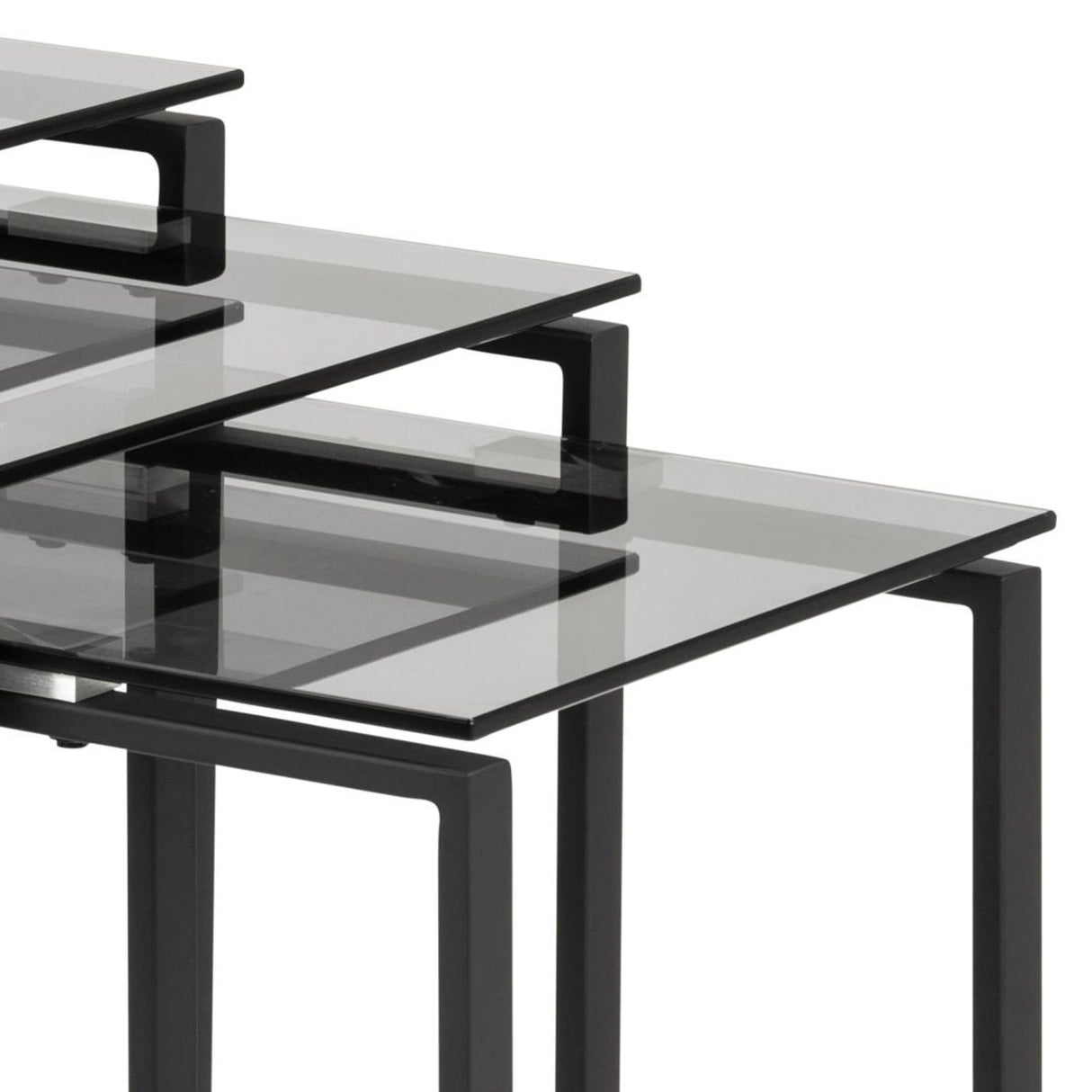 Katrine Satsbord Glas-top 55x50x50 cm Krom/Klar