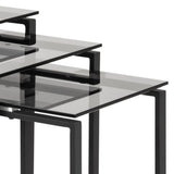 Katrine Satsbord Glas-top 55x50x50 cm Krom/Klar