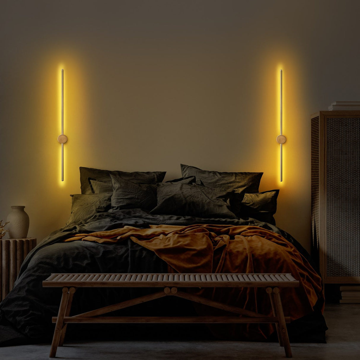 Doha (91 x 10 x 7 cm) Vägglampa Guld