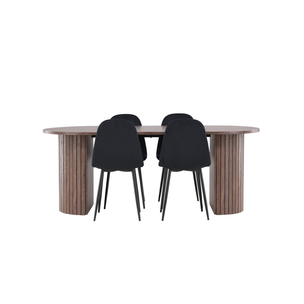 Härön, Polar Ovalt matgrupp Svart, Mocka, 200 x 90
