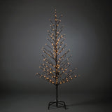 Svart träd 150 cm LED Steady/firefly Ljusdekoration Ute 150 cm