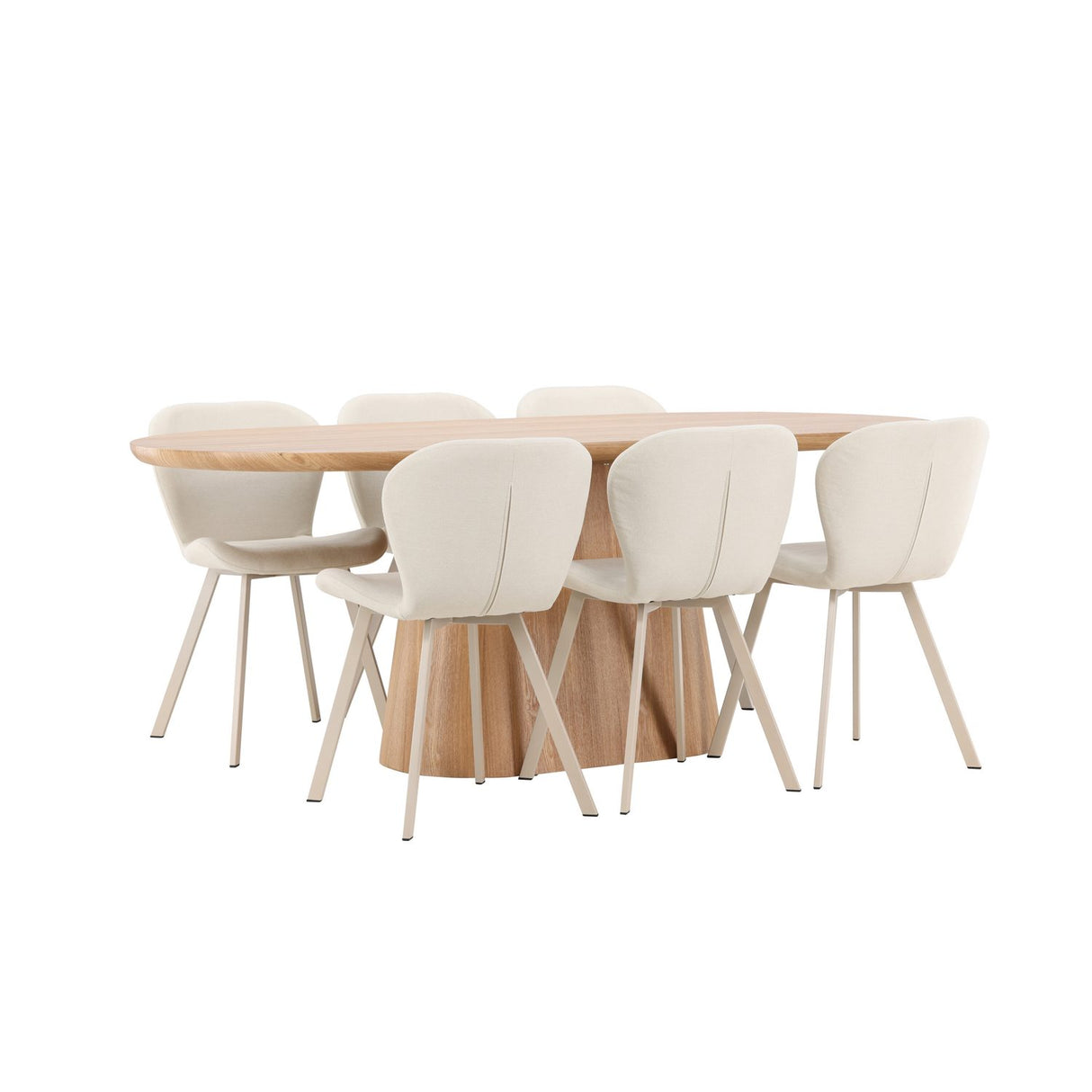 Stjärnö, Lilja Oval matgrupp Beige, Natur, 200 x 90