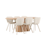 Stjärnö, Lilja Oval matgrupp Beige, Natur, 200 x 90