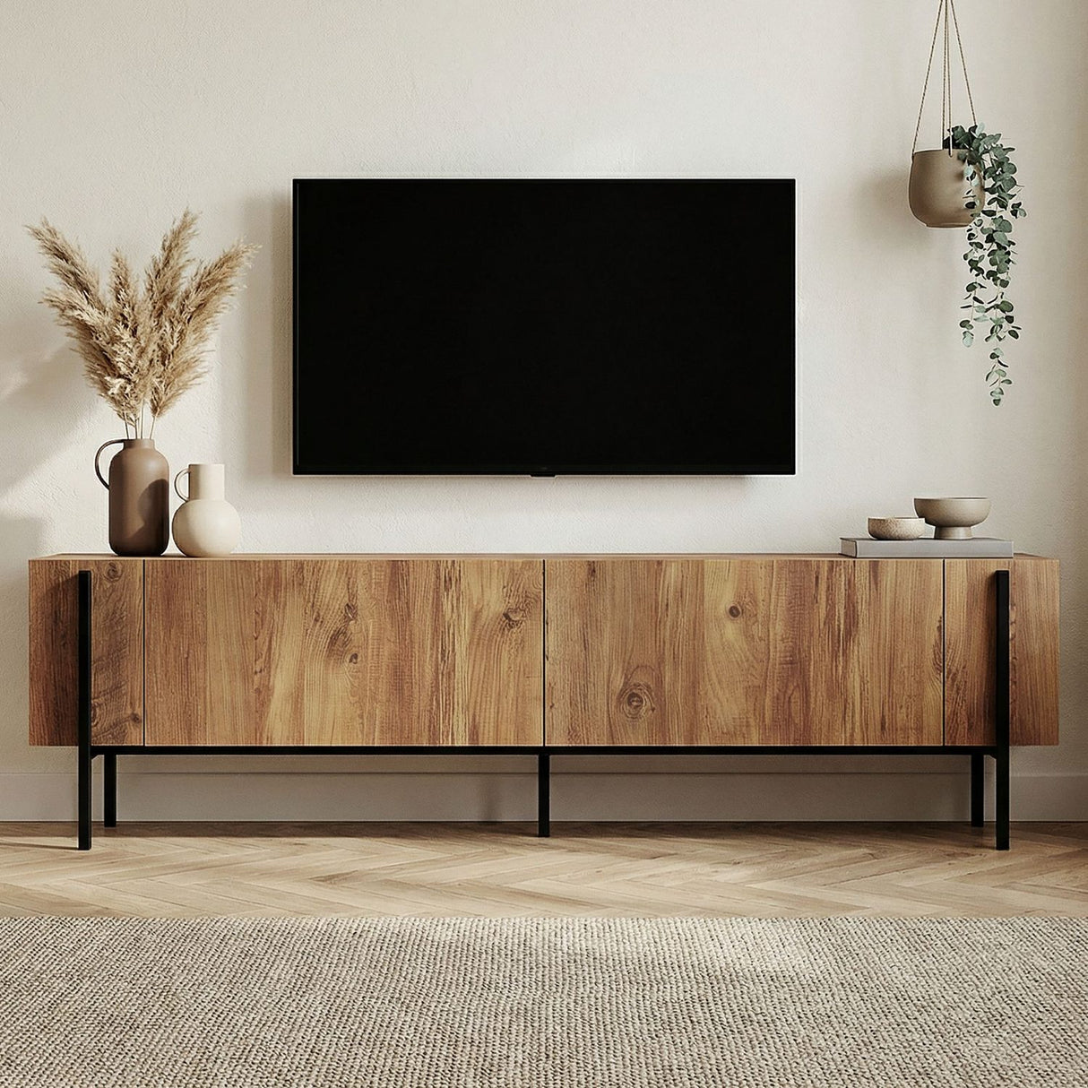 Carlito TV-bänk Atlantic Pine Black